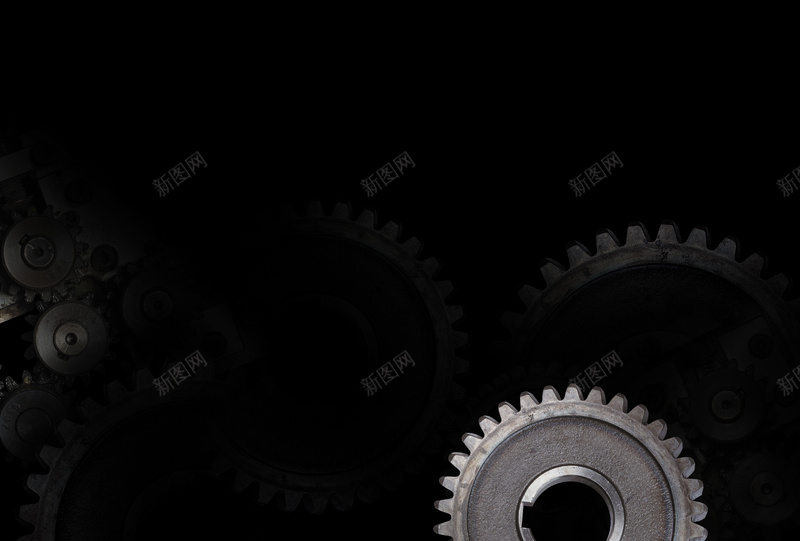 机械齿轮黑色背景素材jpg设计背景_新图网 https://ixintu.com 机械 齿轮 黑色 机器零件 配件 金属材质 背景素材