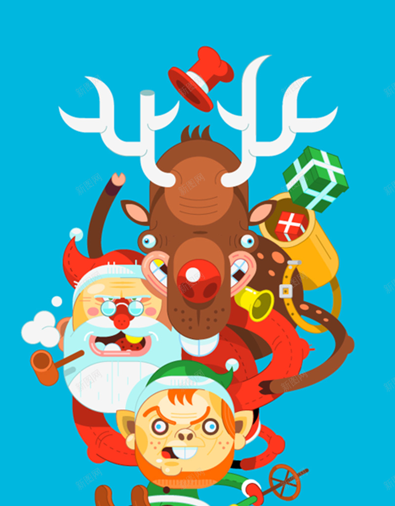 搞怪圣诞可爱背景jpg设计背景_新图网 https://ixintu.com 卡通 可爱 圣诞 搞怪 搞笑 开心 童趣 手绘