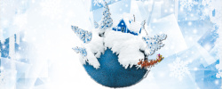 洁白的的雪地圣诞节主题派对海报高清图片