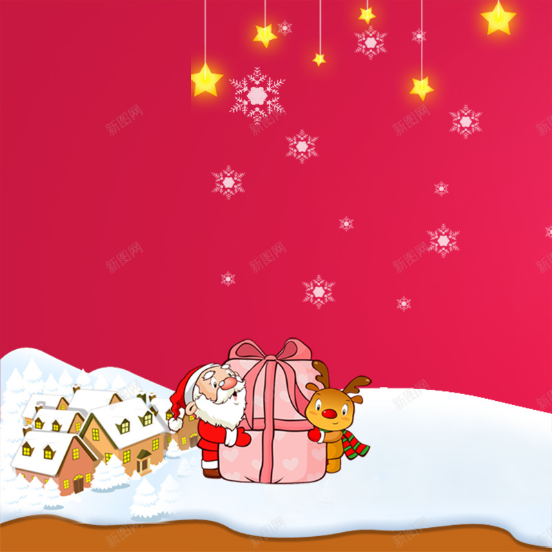 圣诞卡通背景psd设计背景_新图网 https://ixintu.com 冬季 促销 圣诞树 卡通 圣诞老人 主图 童趣 手绘