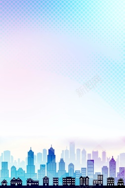 简约扁平城市建筑背景