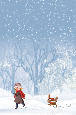 唯美浪漫冬季雪景广告设计背景
