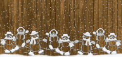 堆雪人海报素材仿古圣诞节高清图片
