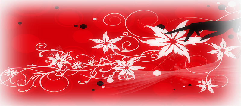 红色手绘花朵背景背景