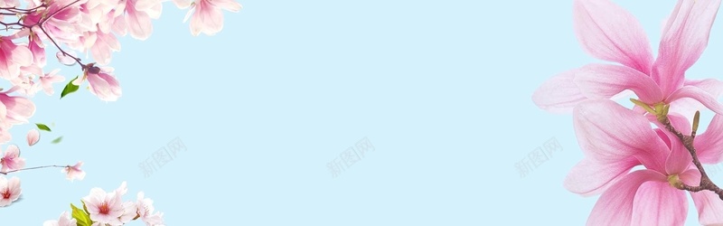 约惠春季蓝色电商海报背景背景