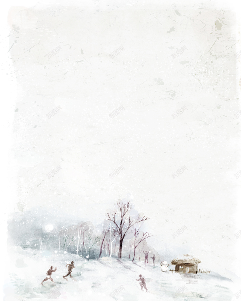 卡通冬天打雪仗背景psd设计背景_新图网 https://ixintu.com 卡通 冬天 冬天卡通 雪地 打雪仗 雪仗