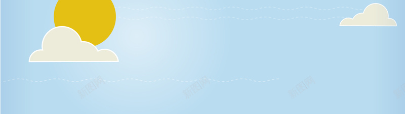 卡通天空背景eps设计背景_新图网 https://ixintu.com 太阳白云 卡通 天空 蓝色 虚线 海报banner 童趣 手绘