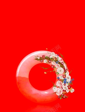 玉石和鲜花背景素材背景