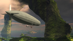 齐柏林飞艇梦幻大气球飞行景观高清图片