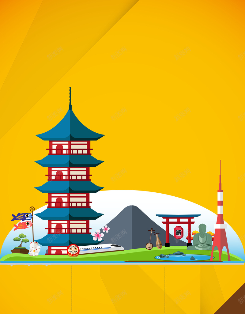 简洁日本旅行文化psd设计背景_新图网 https://ixintu.com 日本之旅 日本文化 旅游 旅行 日本 日本建筑 平面设计 分层文件 PSD源文件 150PPI