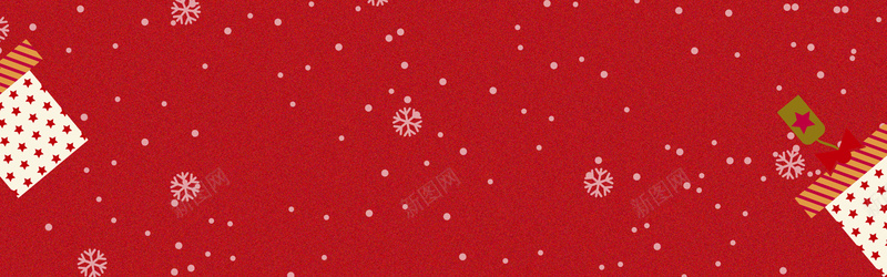 冬季卡通圣诞节红色bannerpsd设计背景_新图网 https://ixintu.com 冬季 卡通 圣诞节 红色 手绘 雪花 礼品 banner