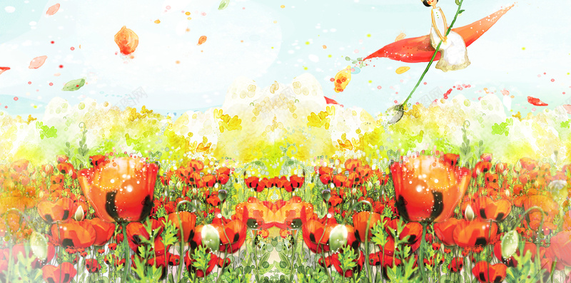 卡通风景花丛彩云PSD分层H5背景素材psd设计背景_新图网 https://ixintu.com 卡通 渐变 美女 花丛 风景 商业 花朵 彩云PSD分层H5背景素材