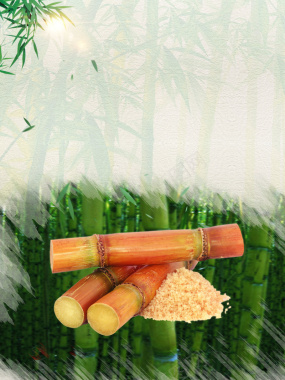 大气中国风甘蔗美食海报背景素材背景