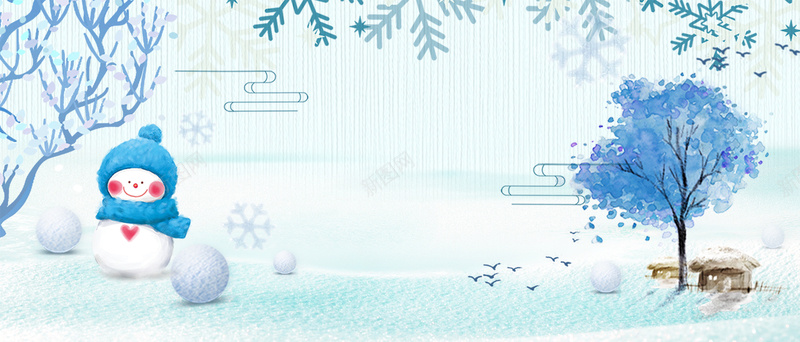 卡通雪人唯美雪景蓝色bannerpsd设计背景_新图网 https://ixintu.com 节气 雪花 雪 雪景 冬季 冬至 冬天 寒冬 大寒 小寒 大雪 小雪 冬季暖歌 冬日暖歌 暖冬 设计