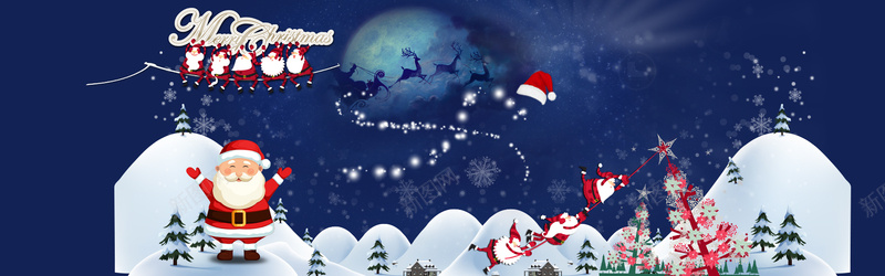 圣诞主题bannerpsd设计背景_新图网 https://ixintu.com 卡通 天真 文艺 浪漫 童趣 海报banner 手绘