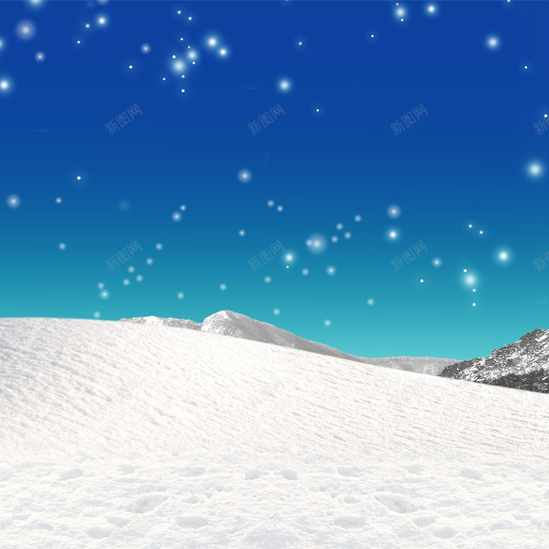 圣诞节首图psd设计背景_新图网 https://ixintu.com 圣诞节 雪地 天空 蓝色 主图 卡通 童趣 手绘