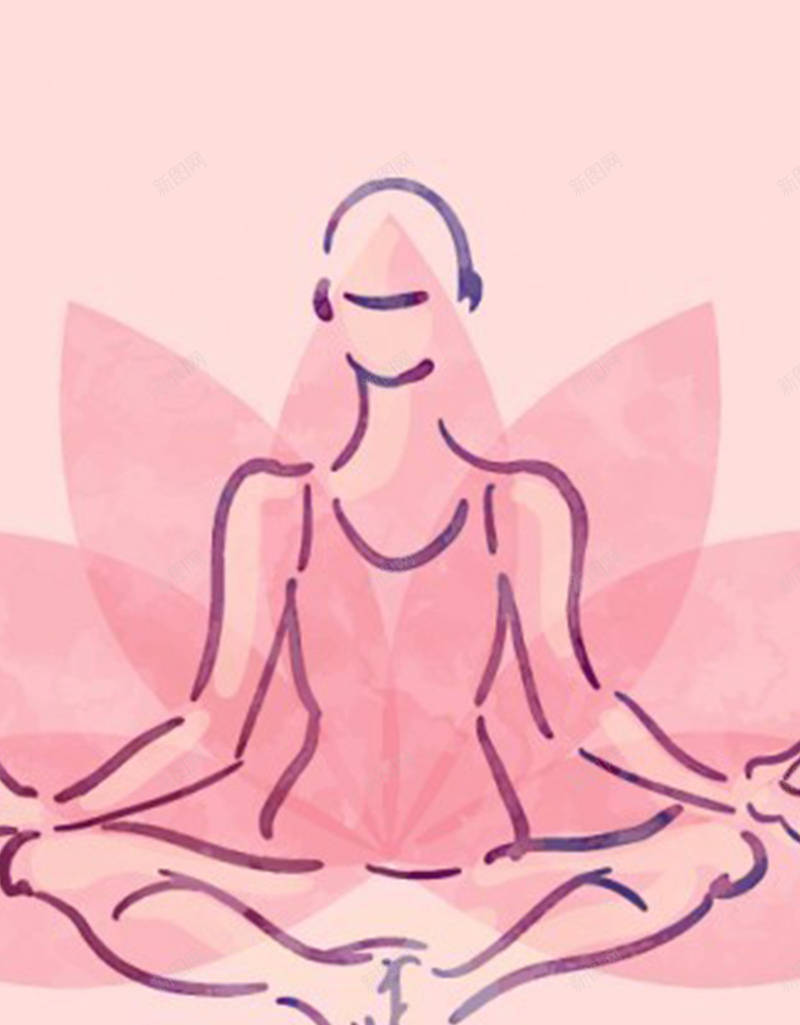 粉红色女子瑜伽动作轮廓背景图jpg设计背景_新图网 https://ixintu.com 粉红色 女子 瑜伽 莲花 锻炼 健身 身材
