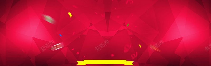 双11电商红色炫酷多边形几何背景banner背景