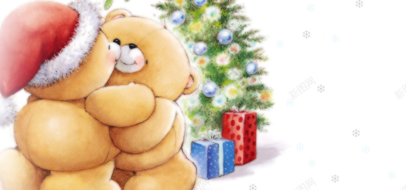 可爱小熊圣诞节背景jpg设计背景_新图网 https://ixintu.com 圣诞帽 圣诞节 可爱 小熊 手绘 海报banner 卡通 童趣
