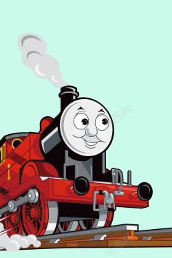 托马斯小火车小火车冒烟卡通海报背景素材高清图片