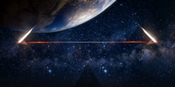 宇宙探秘黑色星空地球科技展览馆海报背景素材高清图片