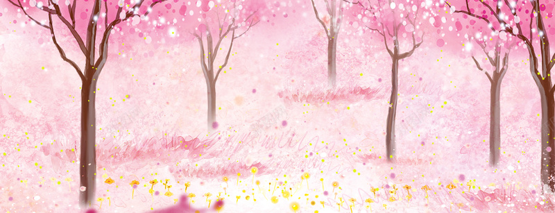 粉色梦幻森林背景背景