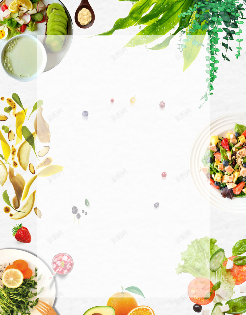 新鲜水果沙拉海报jpg设计背景_新图网 https://ixintu.com 新鲜水果 水果沙拉 健康 新鲜 食物 维生素 牛油果 橙子 绿色 小清新 开心