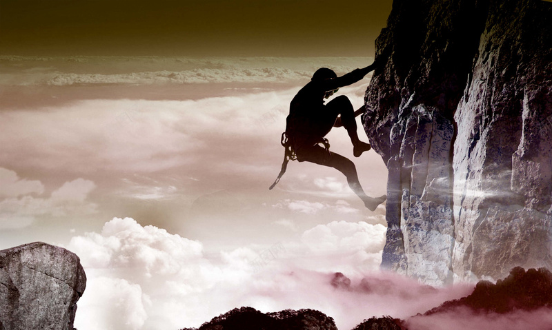 攀登攀岩挑战自我企业展板jpg设计背景_新图网 https://ixintu.com 云层 云端 户外 攀登 攀岩 挑战自我 山石 企业文化