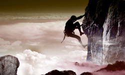 攀岩展板攀登攀岩挑战自我企业展板高清图片
