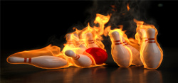 激情燃烧火焰保龄球体育运动海报背景高清图片