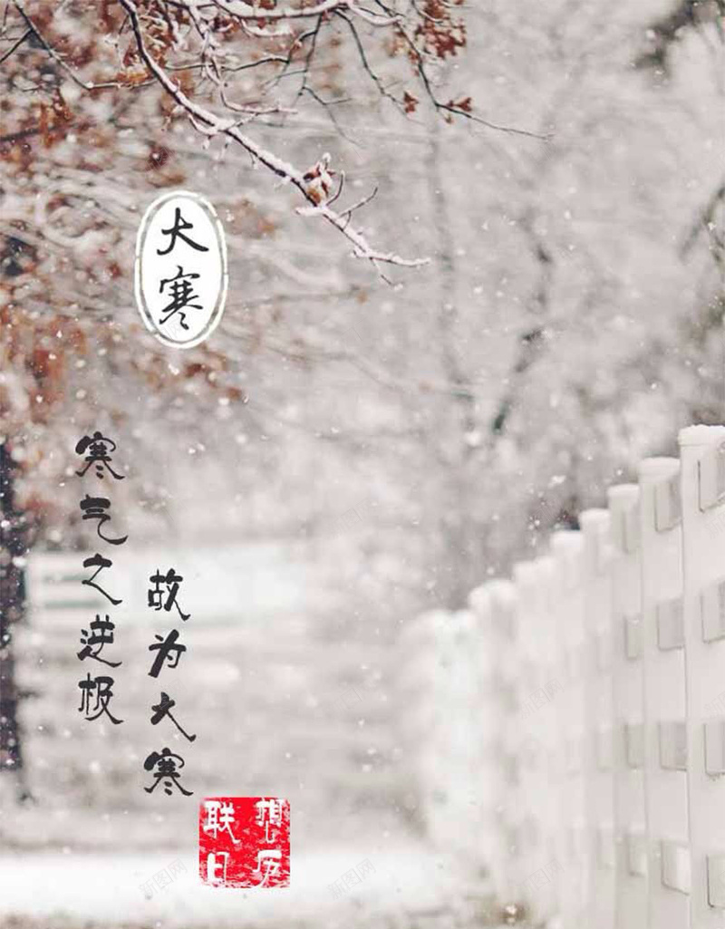 节气H5素材背景jpg设计背景_新图网 https://ixintu.com 冬季 大寒 雪花 寒冷 中国风 H5素材