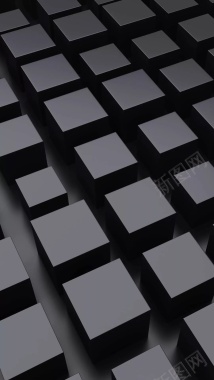 三维立体黑色艺术设计H5背景背景