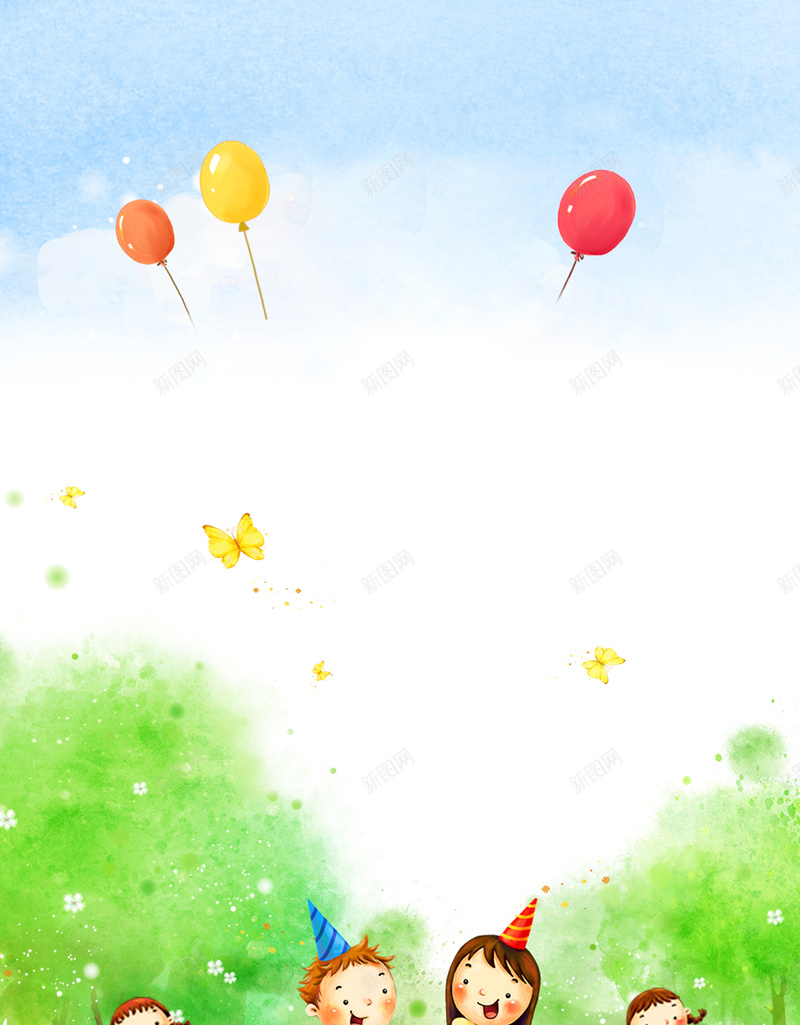 欢乐儿童节背景素材jpg设计背景_新图网 https://ixintu.com 儿童节 儿童 六一 欢乐 节日 树木 卡通 气球 跳舞