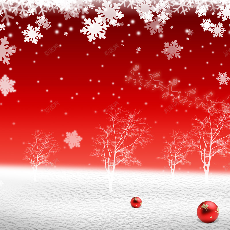 圣诞节促销首图jpg设计背景_新图网 https://ixintu.com 圣诞节 促销 红色 雪花 主图 卡通 童趣 手绘