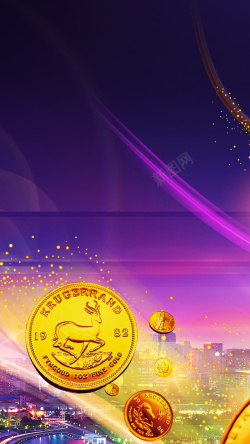 彩色金牌企业海报H5背景高清图片