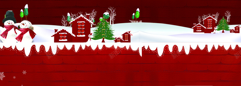 圣诞雪人圣诞树背景psd设计背景_新图网 https://ixintu.com 圣诞树 圣诞 红色 背景 雪人 雪地 房屋 质感