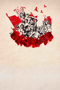 复古51劳动节促销海报背景模板背景