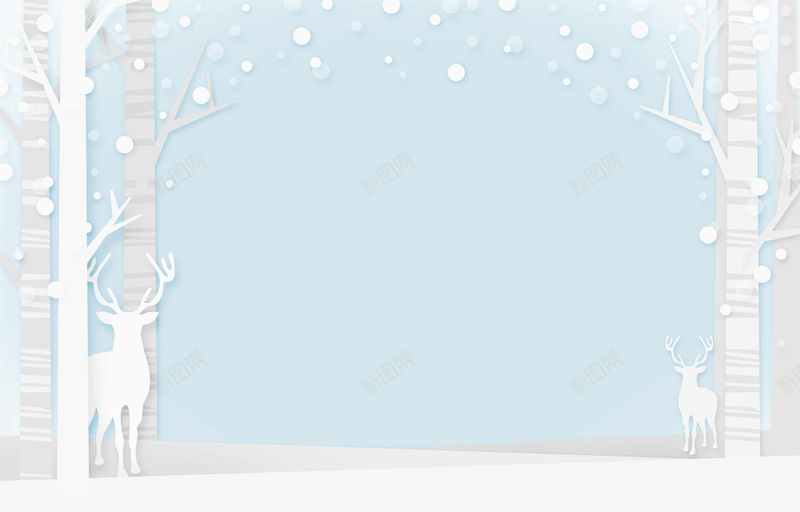 蓝色冬季麋鹿插画平面广告jpg设计背景_新图网 https://ixintu.com 蓝色背景 冬季 麋鹿 插画 平面广告 树木 卡通背景 壁纸 信纸