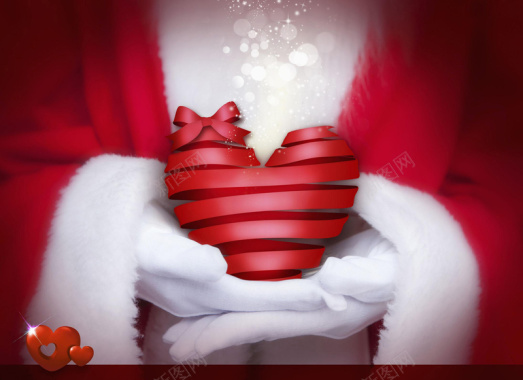 红色圣诞老人圣诞礼物海报背景背景