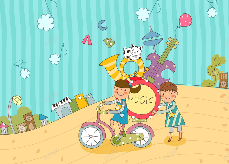 六一儿童节海报psd设计背景_新图网 https://ixintu.com 卡通 童趣 手绘