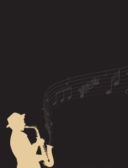 交响乐海报卡通手绘人物剪影交响乐音乐会海报背景素材高清图片