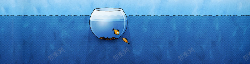 卡通漫画banner创意广告psd设计背景_新图网 https://ixintu.com 童趣 儿童节 鱼缸 海报banner 卡通 手绘