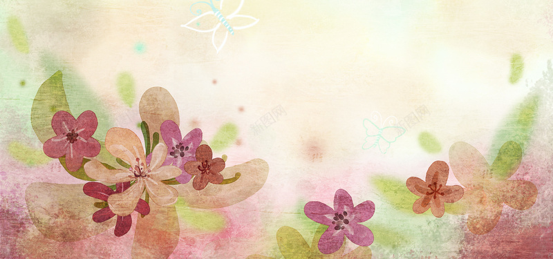彩色花朵背景psd设计背景_新图网 https://ixintu.com 海报banner 彩色花朵 插画 花卉 花朵 卡通 童趣 手绘