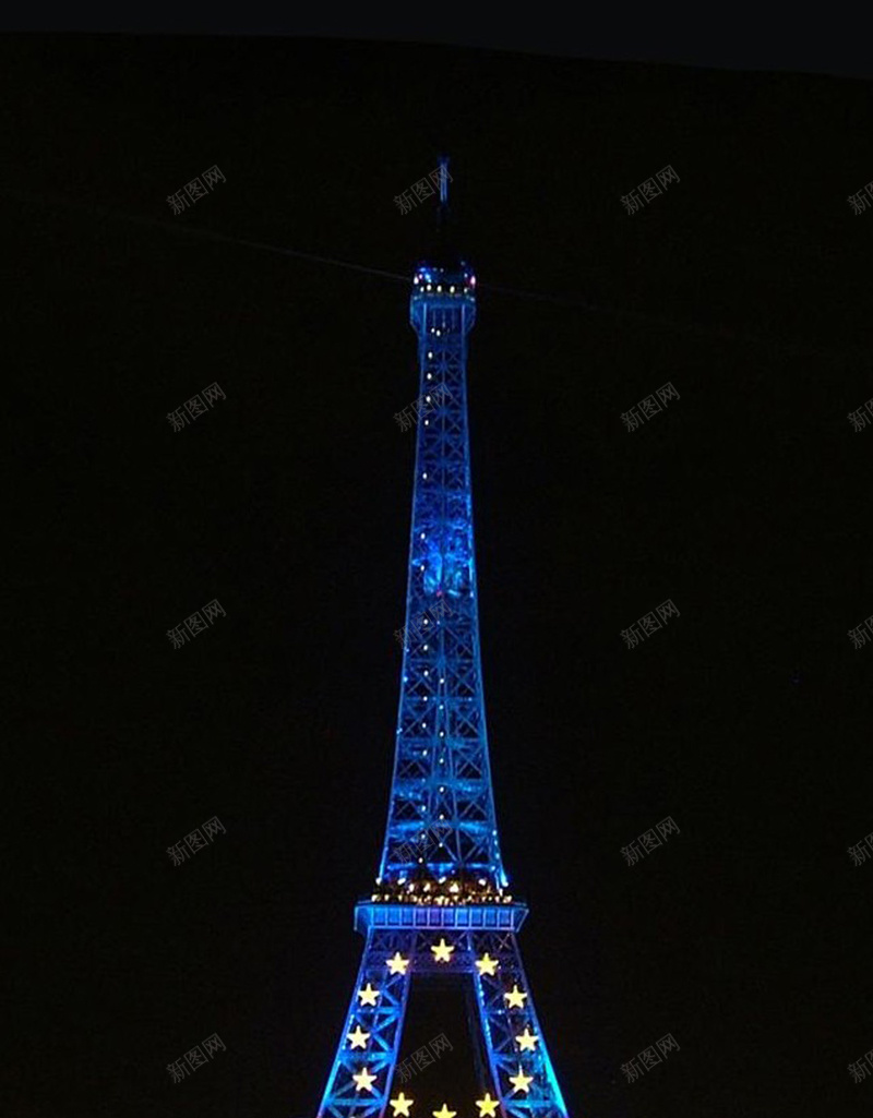 蓝色风景H5背景jpg设计背景_新图网 https://ixintu.com 风景 夜景 灯光 埃菲尔铁塔 黑色 H5 h5 摄影