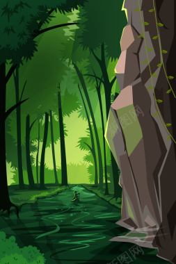 森林冒险海报背景背景