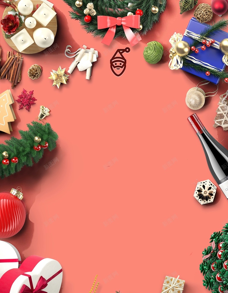 粉色时尚圣诞节促销活动创意海报psd设计背景_新图网 https://ixintu.com 圣诞节 促销 时尚 活动 粉色 创意 礼物 海报