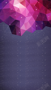 简约立体紫色方块星空素材H5背景背景
