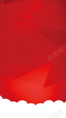 红色立体图形H5素材背景背景
