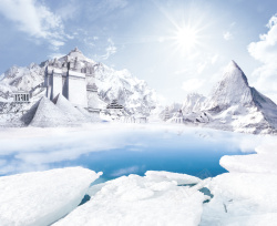 冰湖冬季唯美图高清图片