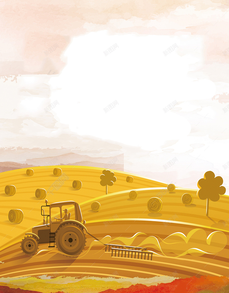 秋收季节海报设计psd设计背景_新图网 https://ixintu.com 小清新 季节 时光 简约 节气 颜色 文艺 风景 秋季 丰收